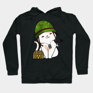 Cute Persian Cat is a soldier Hoodie